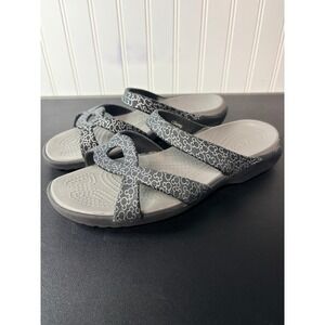 Crocs Disney Mickey Mouse Meleen Twist Sandals Black Grey Slides Womens 7